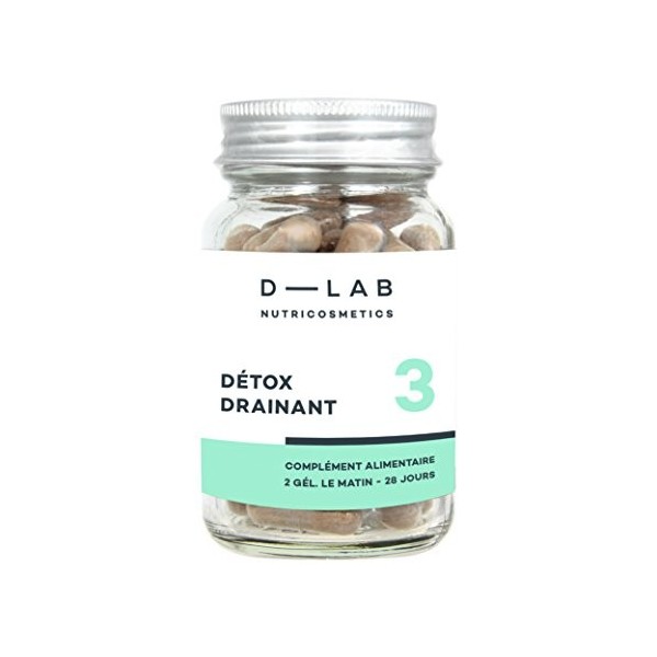 D-LAB Détox Drainant | Cure 28 Jours | Plantes Détoxifiantes & Actifs Drainants | Élimination, Rétention d’Eau & Silhouette A