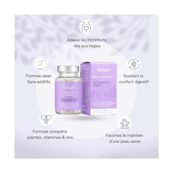 OMUM - Mon Cycle Confort - Règles, cycle féminin & SPM : Confort menstruel, douleurs de règles - Avant et pendant les règles ...