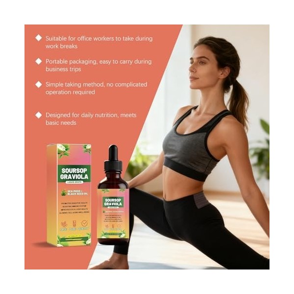 Élixir Amer au Corossol | Soutien Immunité, Digestion, Peau & Sommeil | Vegan, Sans OGM | 60 ml,1pcs Diurétiques