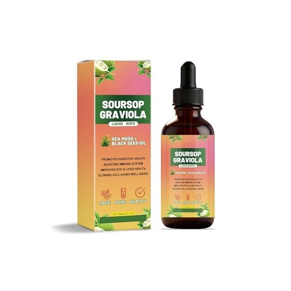 Élixir Amer au Corossol | Soutien Immunité, Digestion, Peau & Sommeil | Vegan, Sans OGM | 60 ml,1pcs Diurétiques