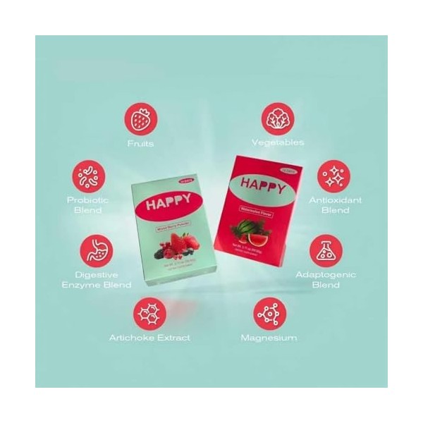 Happy - Nettoyant, nouvelle saveur de pastèque, bon pour la digestion intestinale, antioxydant naturel