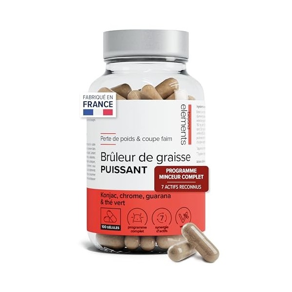 Brûleur De Graisse Puissant & Coupe Faim - Programme Minceur Complet, 6 Actions - Konjac, Chrome, Gymnema, Thé Vert & Guarana