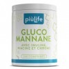 Glucomannane Titré 95% de Konjac PiùLife 240 Comprimés 4000 mg Avec Inuline, Niacine et Chrome, Glucomannane Pur | Fibres Vég