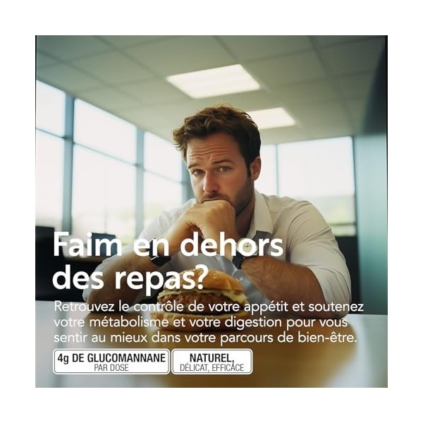 Glucomannane Titré 95% de Konjac PiùLife 240 Comprimés 4000 mg Avec Inuline, Niacine et Chrome, Glucomannane Pur | Fibres Vég