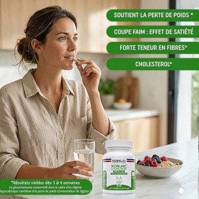 Konjac Pur 3180 mg/j - 280 Gélules – 45Jours - Coupe faim puissant et efficace - 95% Glucomannane - Minceur, détox, digestion...