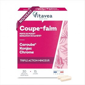 Vitavea Bien-être - Coupe Faim Konjac Caroube & Chrome – Complément Alimentaire Minceur – Perte de Poids & Satiété – Régulati