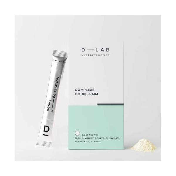 D-LAB Complexe Coupe-Faim | Cure 14 Jours Sticks | Nopal, Konjac & Gomme de Caroube | Effet Satiété & Contrôle de l’Appétit |