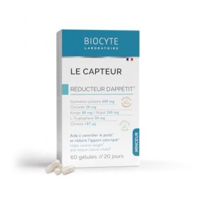 BIOCYTE Le Capteur - Complement Alimentaire Coupe Faim - Konjac, Gymnema Sylvestre, Chrome, Vitamine B1-60 gélules - Programm