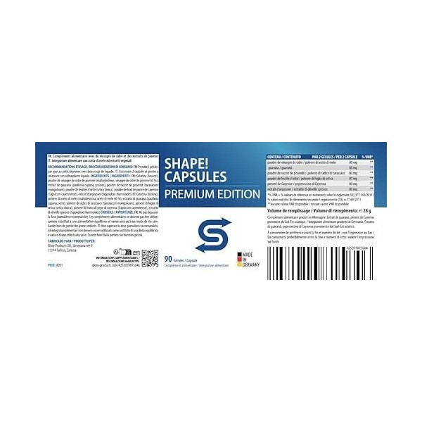 S Extra Shape Gélules | Le complément idéal pour atteindre ton objectif | Facile à utiliser | 90 gélules