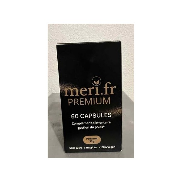 Meri.fr PREMIUM – Nouvelle Formule Efficace à la L-Carnitine | 60 Gélules Naturelles | Aide au Contrôle de l’Appétit & Métabo