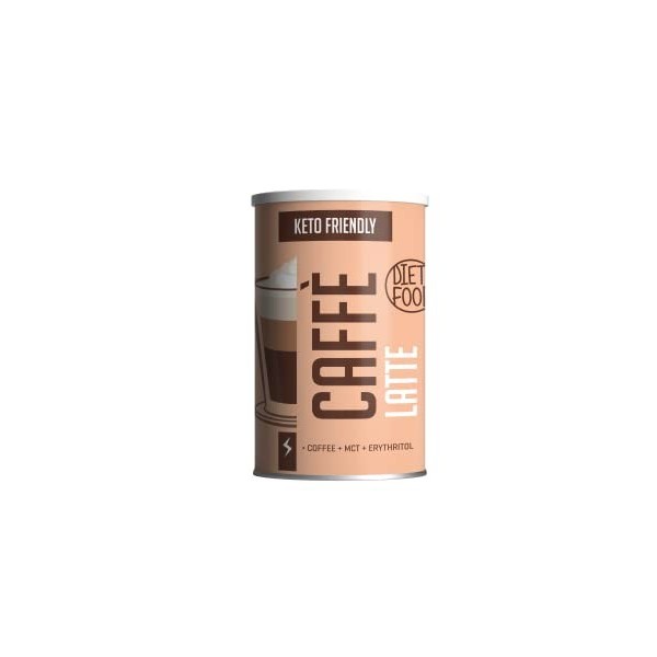 Diet-Food Café Keto Latte 300g Boisson Instantanée Faible en Glucides & Compatible Keto pour Régime Cétogène - avec Huile MCT