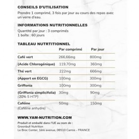 Super Sec - Bruleur de Graisse Puissant - Coupe faim Perte de Poids - 180 Gélules - YAM Nutrition