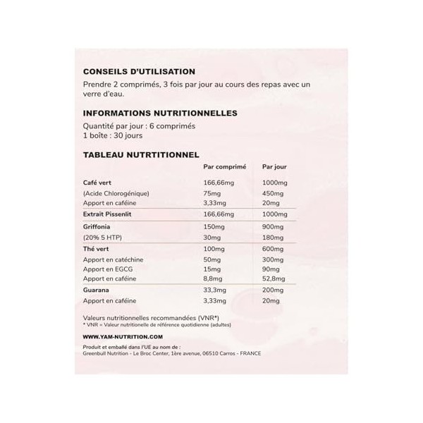 Super Bombasse - Bruleur de Graisse Femmes Puissant - Coupe faim puissant et efficace - Guarana & thé vert - YAM Nutrition