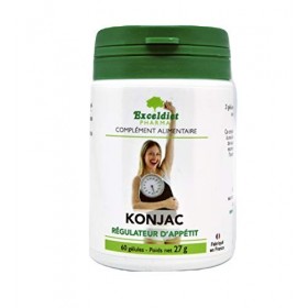 Konjac | Glucomannane 4700 mg par Jour | Aide Minceur |Effet Satiété | 60 gélules | Fabriqué en France