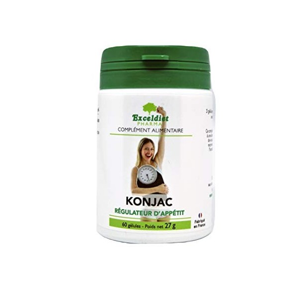 Konjac | Glucomannane 4700 mg par Jour | Aide Minceur |Effet Satiété | 60 gélules | Fabriqué en France