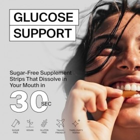 BIOSTRIPS Soutien du glucose | Suppresseur dappétit naturel avec Reducose & Chromium | Soutien sain du métabolisme du glucos