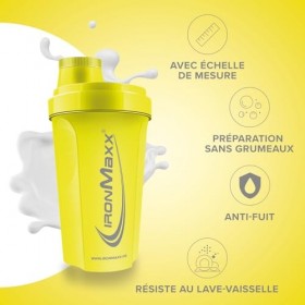 IronMaxx Shaker Protéine Jaune Killer 700 ml – Anti-fuite avec passoire et graduation précise sans BPA accessoire pratique po