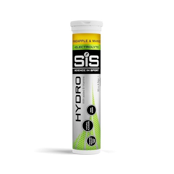 Science in Sport Hydro Électrolytes Hydratation sans Sucre - 20 Tablettes Saveur Baies - Vegan & sans Gluten, avec Sodium, Ca...