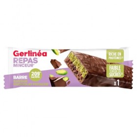 GERLINÉA - Barre Repas Chocolat noir saveur pistache - Repas minceur** et Rapide, Riche en Protéines* - Pour Perte de Poids, 