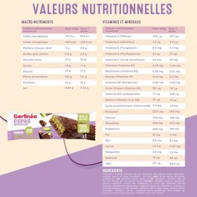 GERLINÉA - Barre Repas Chocolat noir saveur pistache - Repas minceur** et Rapide, Riche en Protéines* - Pour Perte de Poids, 