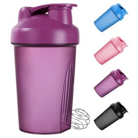 Fefod Shaker Protéiné de 400ml, 1PCS Shaker à protéines avec Mixing Balle, Bouteille shaker de protéines pour Boisson Protéin...