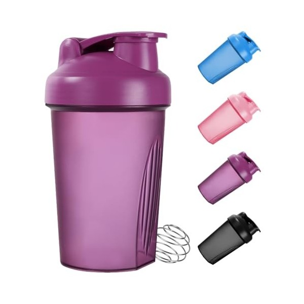 Fefod Shaker Protéiné de 400ml, 1PCS Shaker à protéines avec Mixing Balle, Bouteille shaker de protéines pour Boisson Protéin...