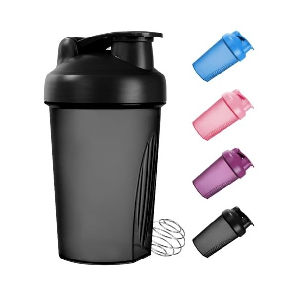 Fefod Shaker Protéiné de 400ml, 1PCS Shaker à protéines avec Mixing Balle, Bouteille shaker de protéines pour Boisson Protéin...
