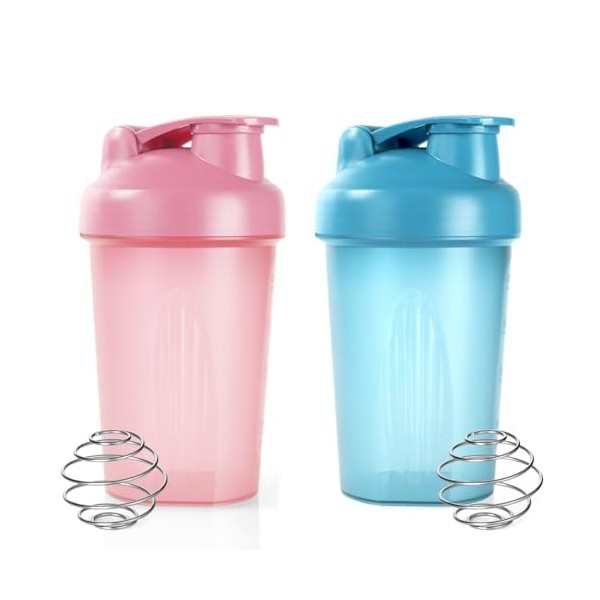 Fefod Shaker Protéiné de 400ml, 1PCS Shaker à protéines avec Mixing Balle, Bouteille shaker de protéines pour Boisson Protéin...
