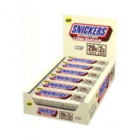 Snickers White Low Sugar High Protein Bar 12x57g White Chocolate – 20g de protéines par barre – Faible teneur en sucre – Pa