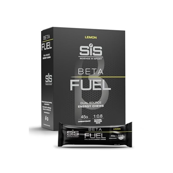 Science in Sport BETA Fuel Bar 6x60g Citron - Barres énergétiques vegan avec 46g de glucides, De délicieuses barres énergétiq...