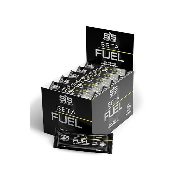 Science in Sport BETA Fuel Bar 6x60g Citron - Barres énergétiques vegan avec 46g de glucides, De délicieuses barres énergétiq...