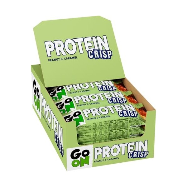 Go On Nutrition | Boîte Protein Crisp Bar 24x50g | Barres protéinées | Barre protéinée avec une texture croquante - Peanut A...