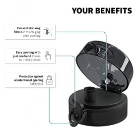 720°DGREE Couverture de sport de remplacement | Taille L convient pour: 650ml, 1000ml & 1500ml | Noir Amaigrissement et perte...