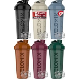 VELOMIX - Lot de 6 gobelets shaker pour boissons protéinées de 800 ml – 6 fouets métalliques | Bouteille shaker anti-fuite po