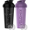 VELOMIX - Lot de 2 bouteilles shaker protéinées de 800 ml pour mélanges protéinés – 2 fouets métalliques | Gobelets anti-fuit