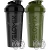 VELOMIX - Lot de 2 bouteilles shaker protéinées de 800 ml pour mélanges protéinés – 2 fouets métalliques | Gobelets anti-fuit