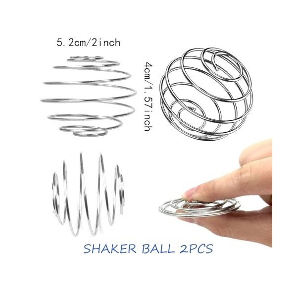 SOPSTUO Lot de 2 boules de mélange de protéines en acier inoxydable pour boissons protéinées et mélangeuses de qualité alimen