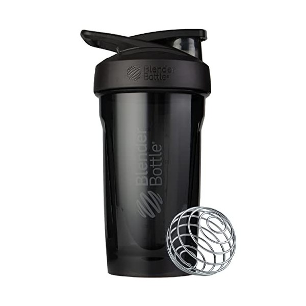 Blender Bottle Strada Shaker pour boissons protéinées et pré-entraînement, 680 ml Noir Amaigrissement et perte de poids