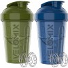 VELOMIX - Lot de 2 bouteilles shaker protéinées de 591 ml pour mélanges protéinés – 2 fouets métalliques | Gobelets anti-fuit