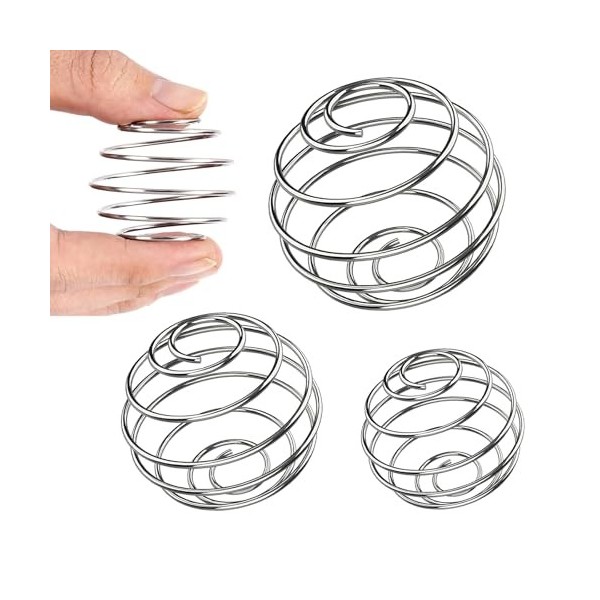 HSLPSM - Lot de 3 boules de shaker en acier inoxydable - Mélangeur de bouteille en acier inoxydable - Mélangeur de bouteille 