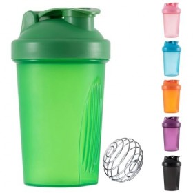 Bouteille Shaker de Protéines Inclut un Mélangeur à Bille Métallique Wire, 400ml Anti-Fuite, Sans BPA, Parfait pour Mélanger ...