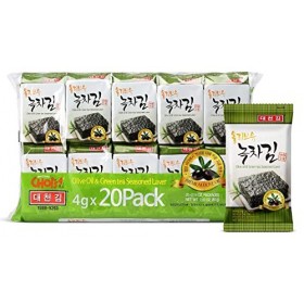 Daechun Chois1 Snack aux algues lot de 20 Poudre de thé vert au sel de mer original Produit de Corée