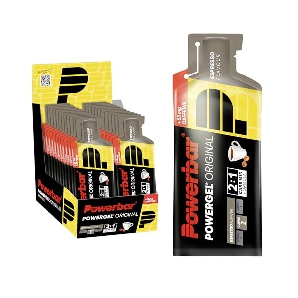 Powerbar - PowerGel Original - Strawberry-Banana - 24x41g - Gel énergétique riche en glucides - Sodium - Sans caféine Amaigri...