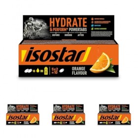 Isostar - Hydrate & Perform Powertabs saveur Orange - Tablettes Effervescentes pour Boisson Isotonique - 10 Tablettes - 19090...