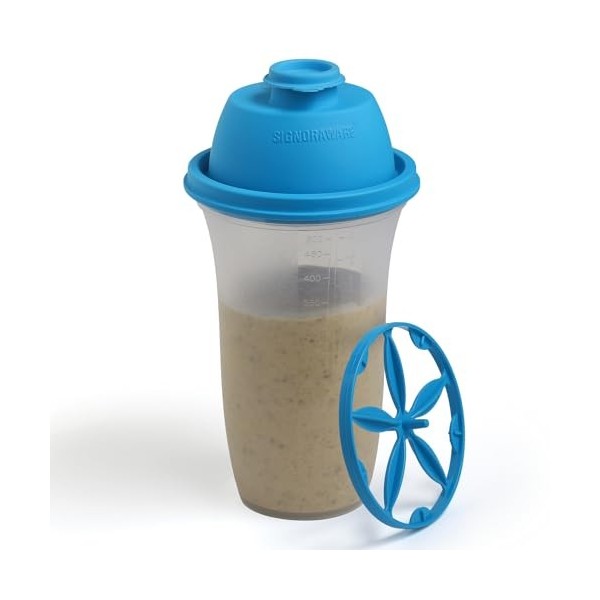 SIGNORA WARE Shaker Protéiné de 500ml, pour Boisson Protéinée, Compléments Alimentaires En Poudre, Protéines de Musculation, 