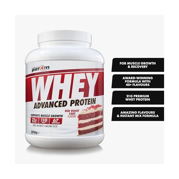 Per4m Whey Protéine Gâteau Red Velvet 2,01kg – Protéine whey gâteau red velvet Amaigrissement et perte de poids