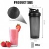 ACWOO Shaker Protéiné de 700ml, 2PCS Shaker à protéines avec Mixing Balle, Bouteille shaker de protéines pour Boisson Protéin...