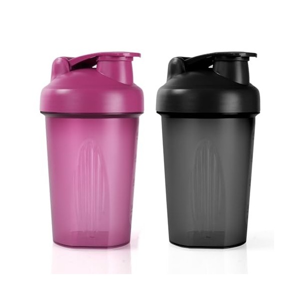 ACWOO Shaker Protéiné de 700ml, 2PCS Shaker à protéines avec Mixing Balle, Bouteille shaker de protéines pour Boisson Protéin...