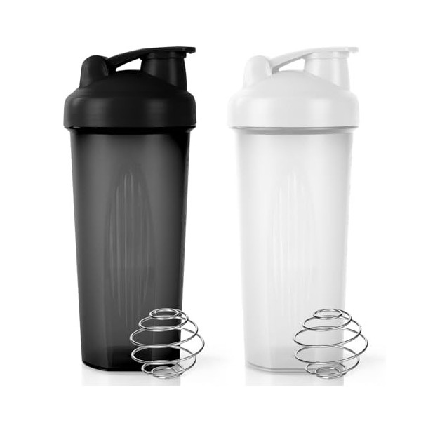 ACWOO Shaker Protéiné de 700ml, 2PCS Shaker à protéines avec Mixing Balle, Bouteille shaker de protéines pour Boisson Protéin...