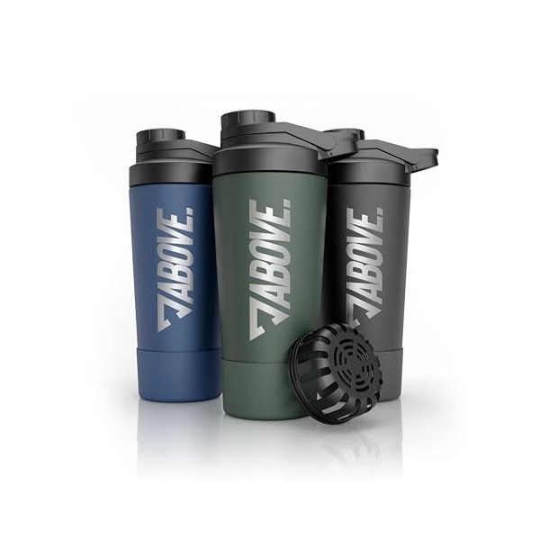 ABOVE. Shaker Proteine Inox 750ml – Sans BPA & Isotherme: Maintient les Boissons Froides 12H – Echelle Gravee & Bouchon 100% ...